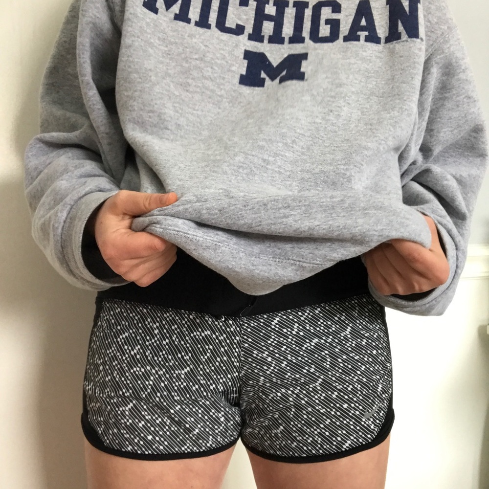 Black and White Nike Running Shorts
